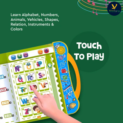 Vistora™ Interactive English Learning Book for Kids – Letters, Words, Rhymes & Sounds
