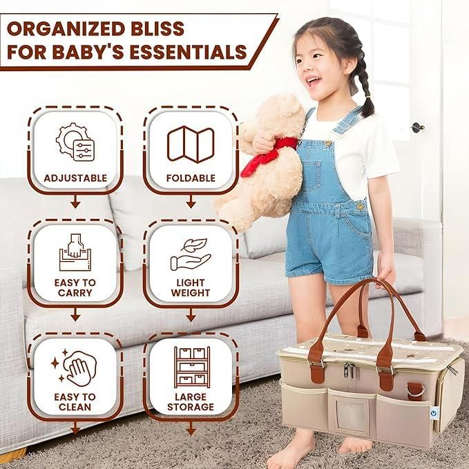 Nursery Storage Organizer-Foldable and Portable for Travelling - Vistora