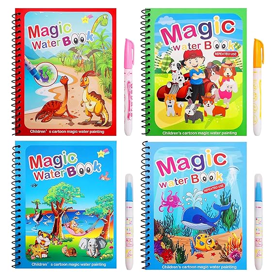 Vistora™ Magic Water Coloring Book – Reusable, Mess-Free Learning Fun for Kids
